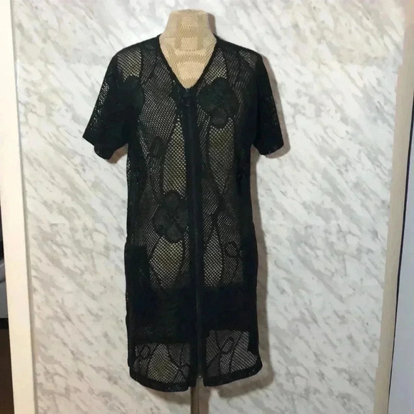 Bathing Suit Coverup Black  medium - Picture 1 of 6